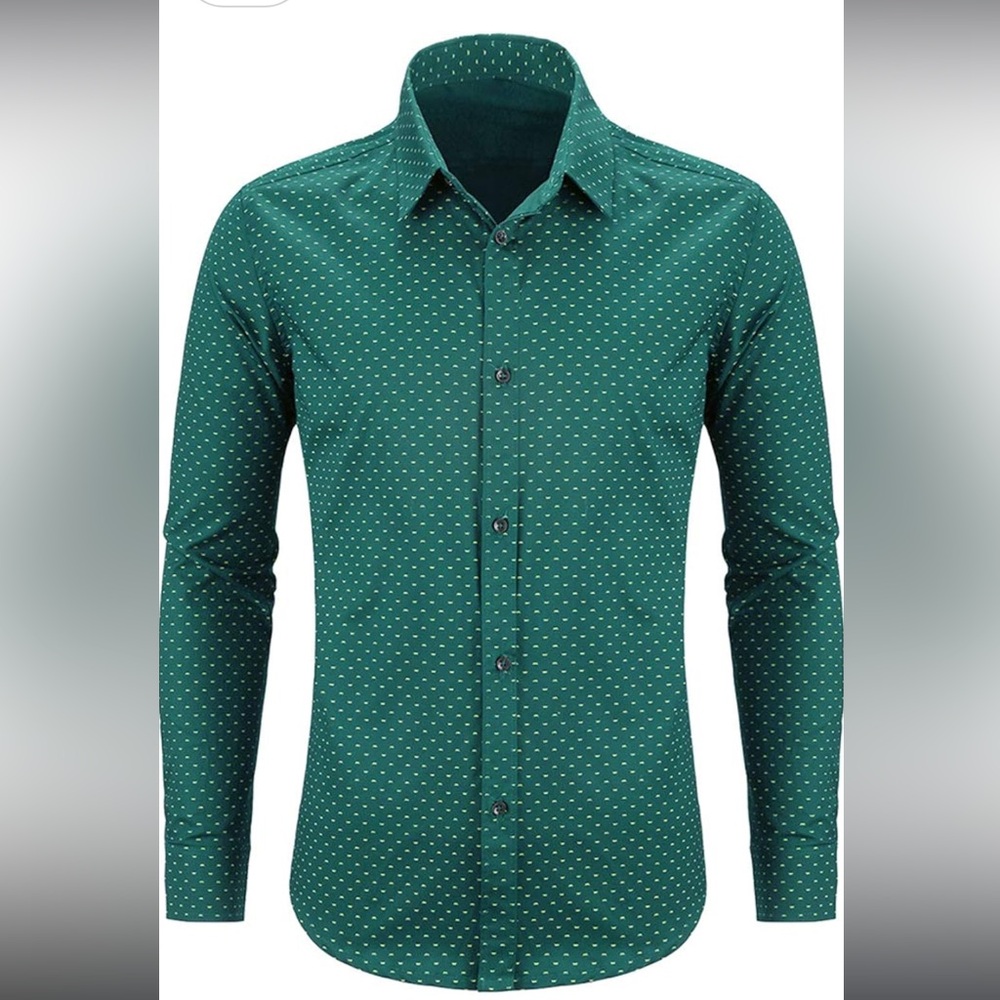 WULFUL Men's Casual Long Sleeve Dress Shirt Business Button Down Regular Fit